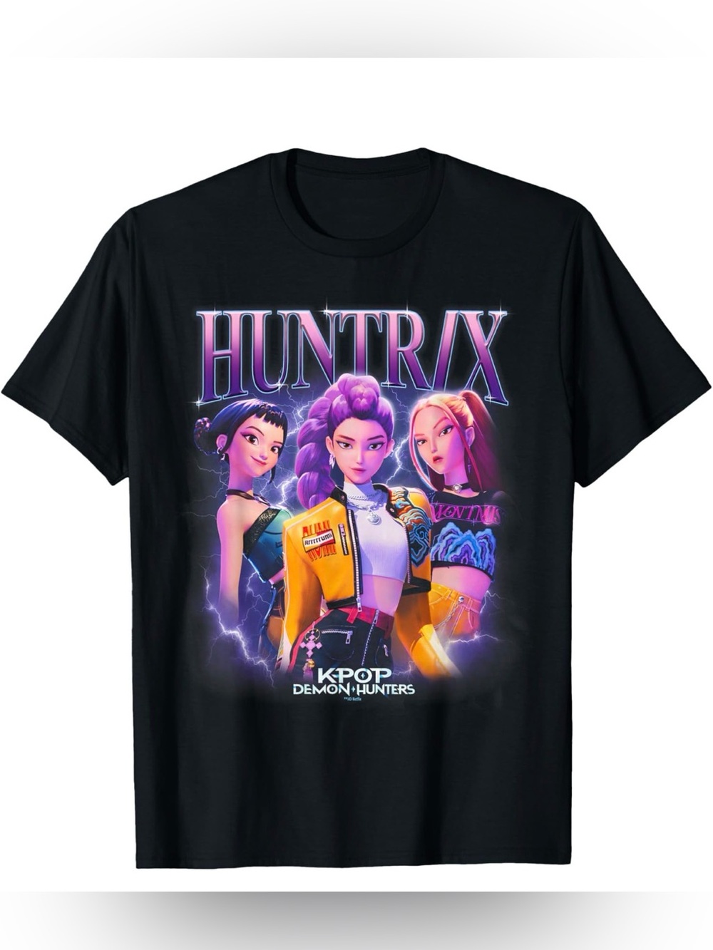 Women’s KPOP Demon Hunters HUNTR/X Graphic T-Shirt Black Size Small